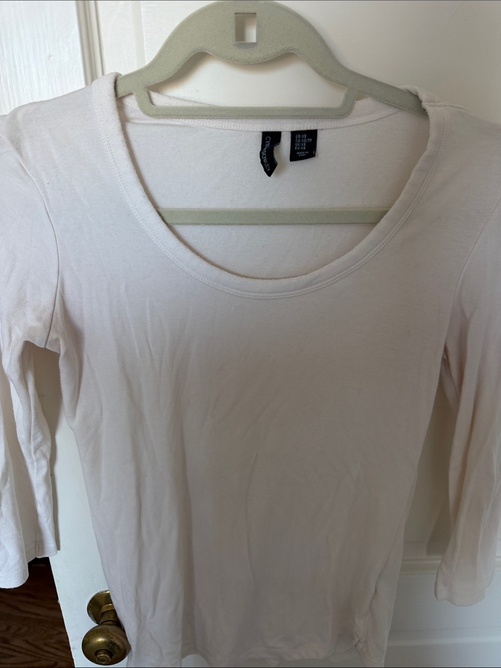 Cynthia Rowley White Long Sleeve Scoop Neck Top